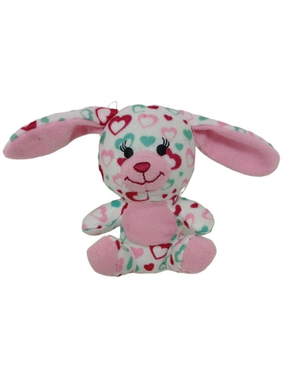 Build A Bear Small Heart Print Plush Bunny Cinnamon Swirl Embroidered BAB D48